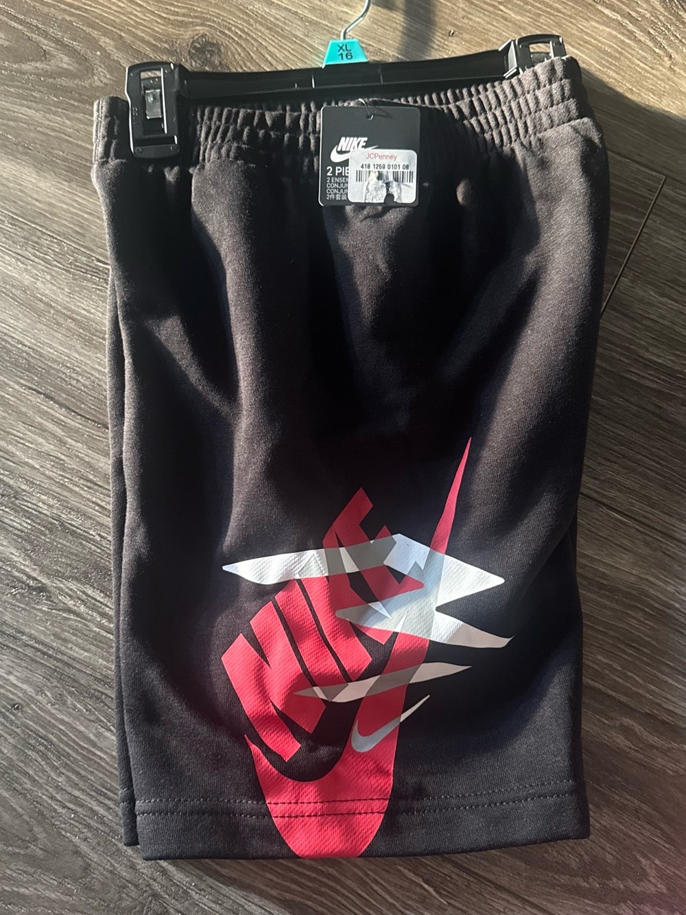 NWT Nike Black Shorts with Red & White Logo Graphic